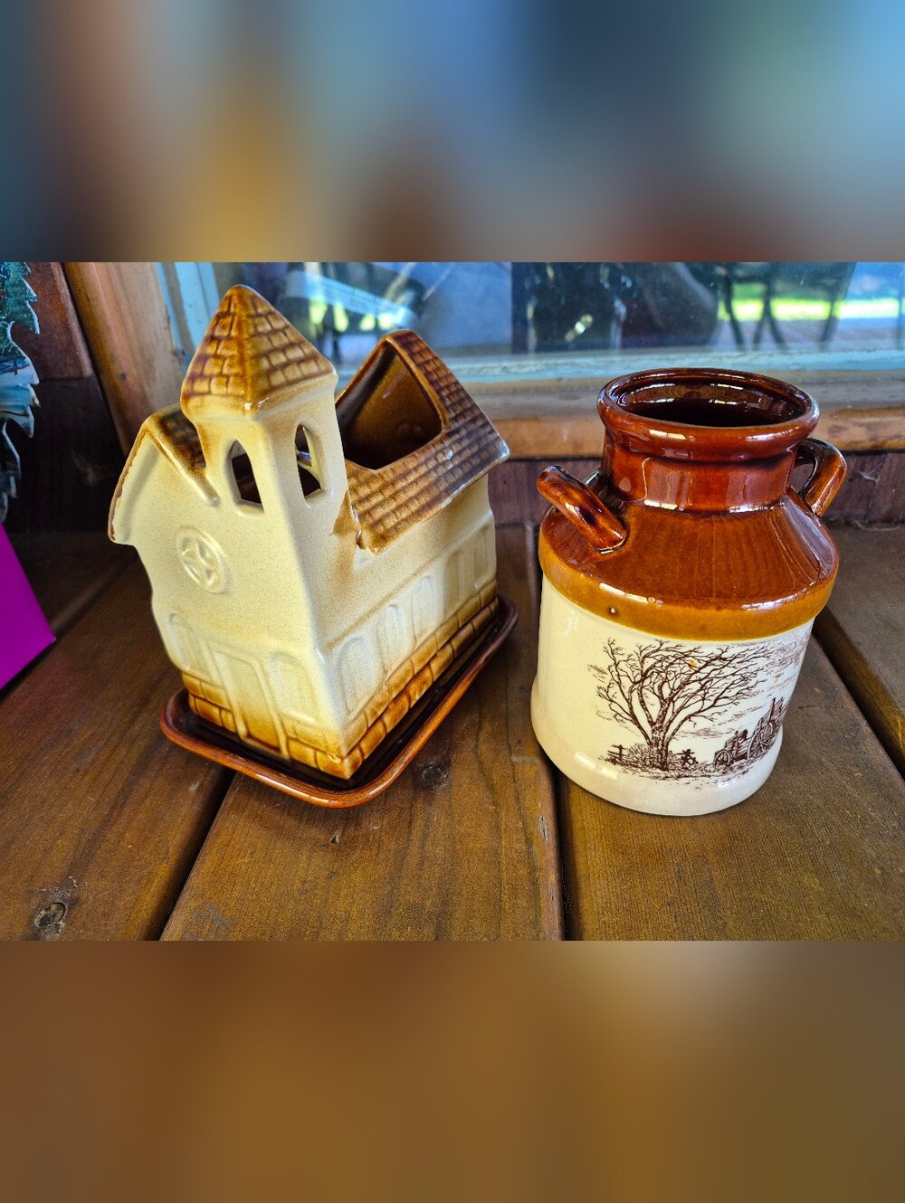 MCM Planter & Vintage Mini Cream Can
